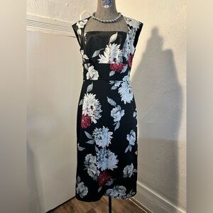 Retro inspired sz 0 White House Black market satin sleeveless shift dress 🖤